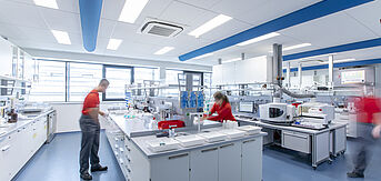 Electroplating laboratory at Rosenberger Electroplating laboratory at Rosenberger