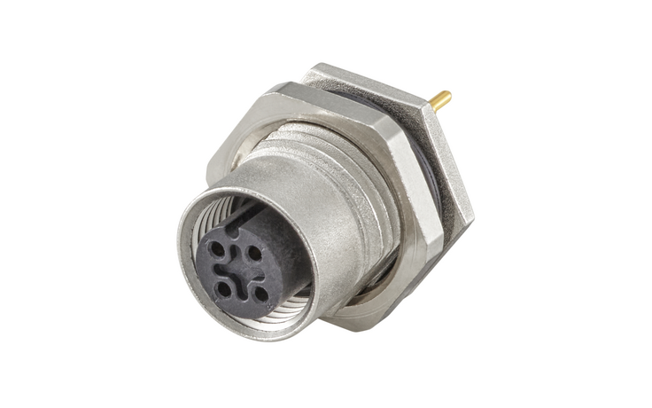 circular connector M12 for PCB mounting